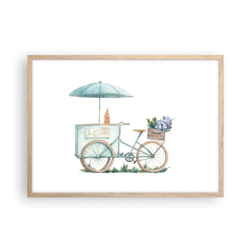 Póster en marco roble claro - Dulce recuerdo del verano - 70x50 cm