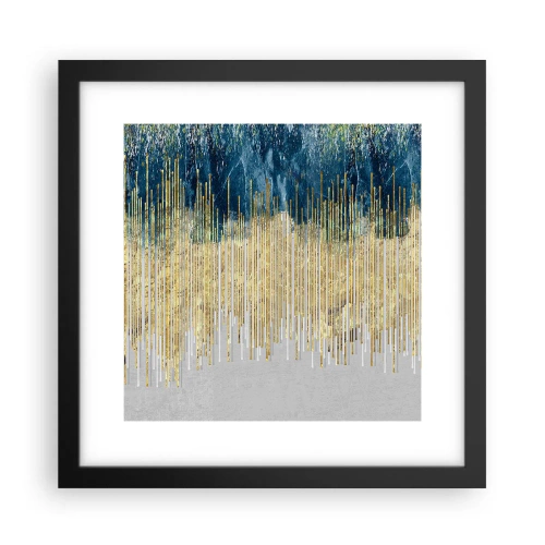 Póster en marco negro - Frontera de líneas doradas - 30x30 cm