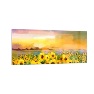 Cuadro sobre vidrio - Impresiones sobre Vidrio - El propio sol ha bajado a la Tierra - 100x40 cm