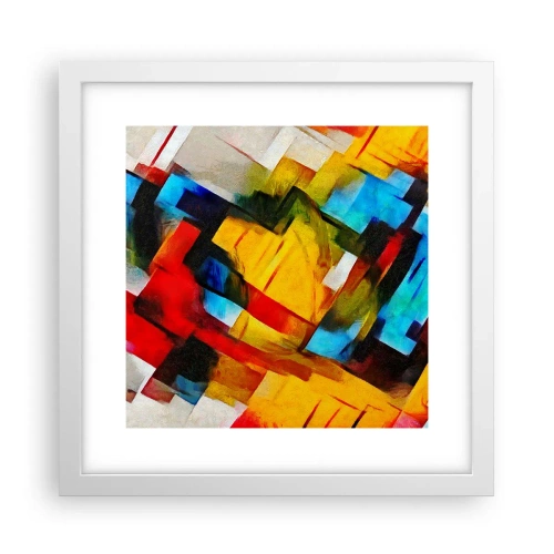 Póster en marco blanco - Un popurrí multicolor - 30x30 cm