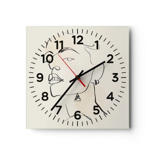 Reloj de pared - Reloj de vidrio - Una mirada orgullosa - 30x30 cm