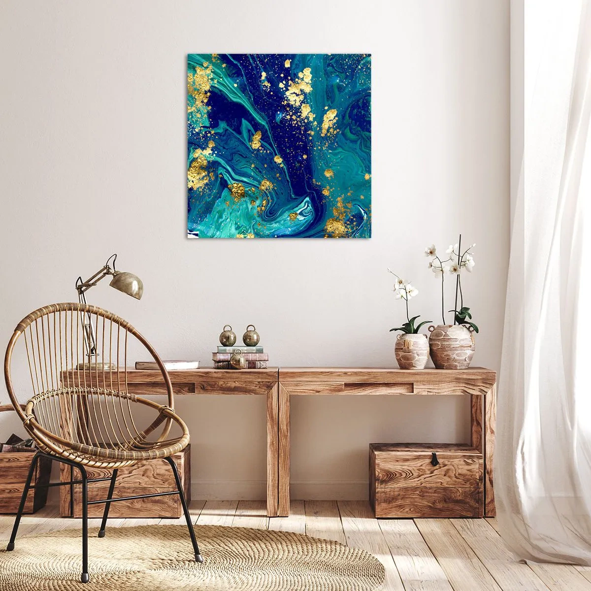 Cuadro sobre lienzo - Impresión de Imagen - Pétalos de sol - 40x40 cm