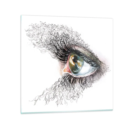 Cuadro sobre vidrio - Impresiones sobre Vidrio - Mira directamente a tu alma - 30x30 cm