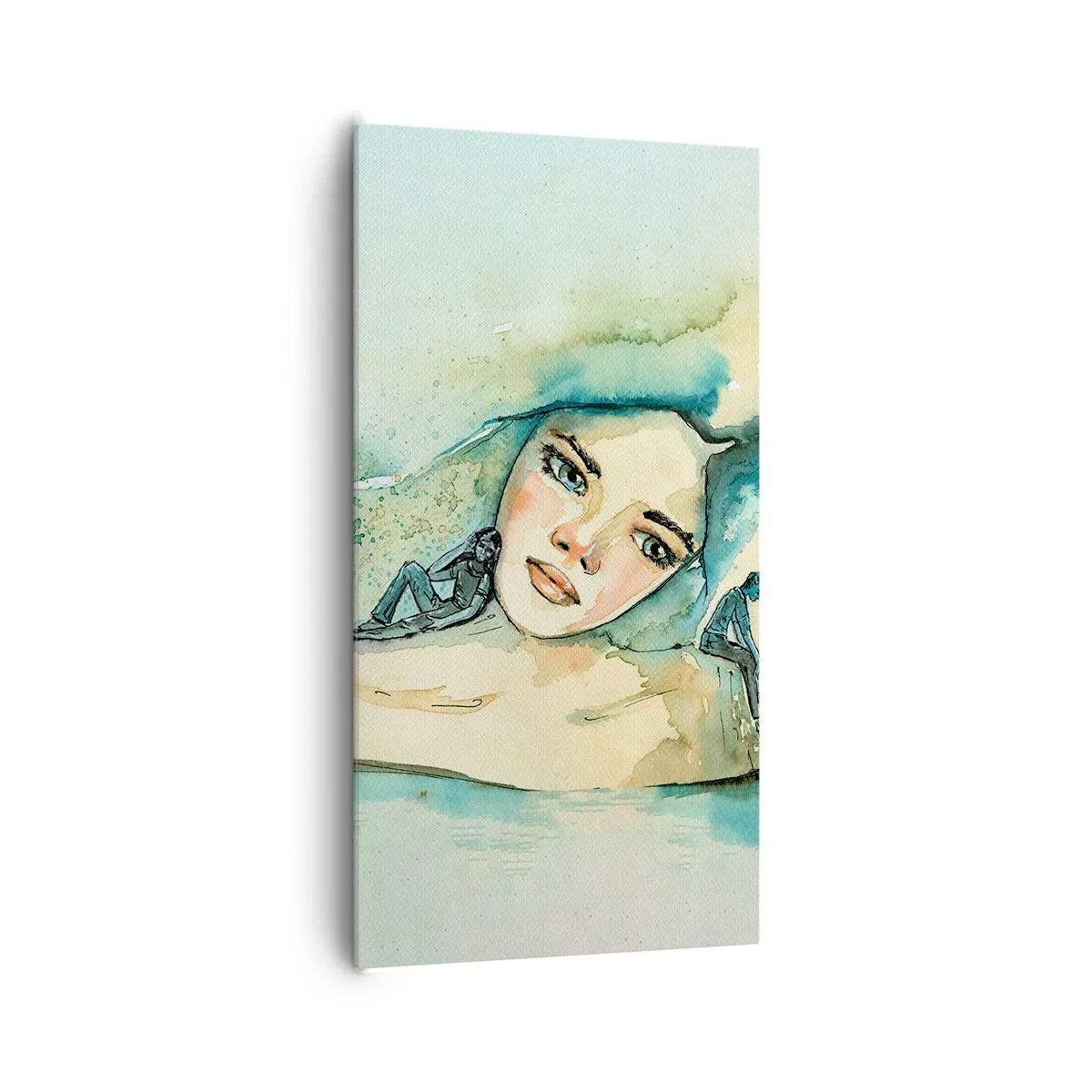 Cuadro sobre lienzo - Impresión de Imagen - ¿Soy azul? - 65x120 cm