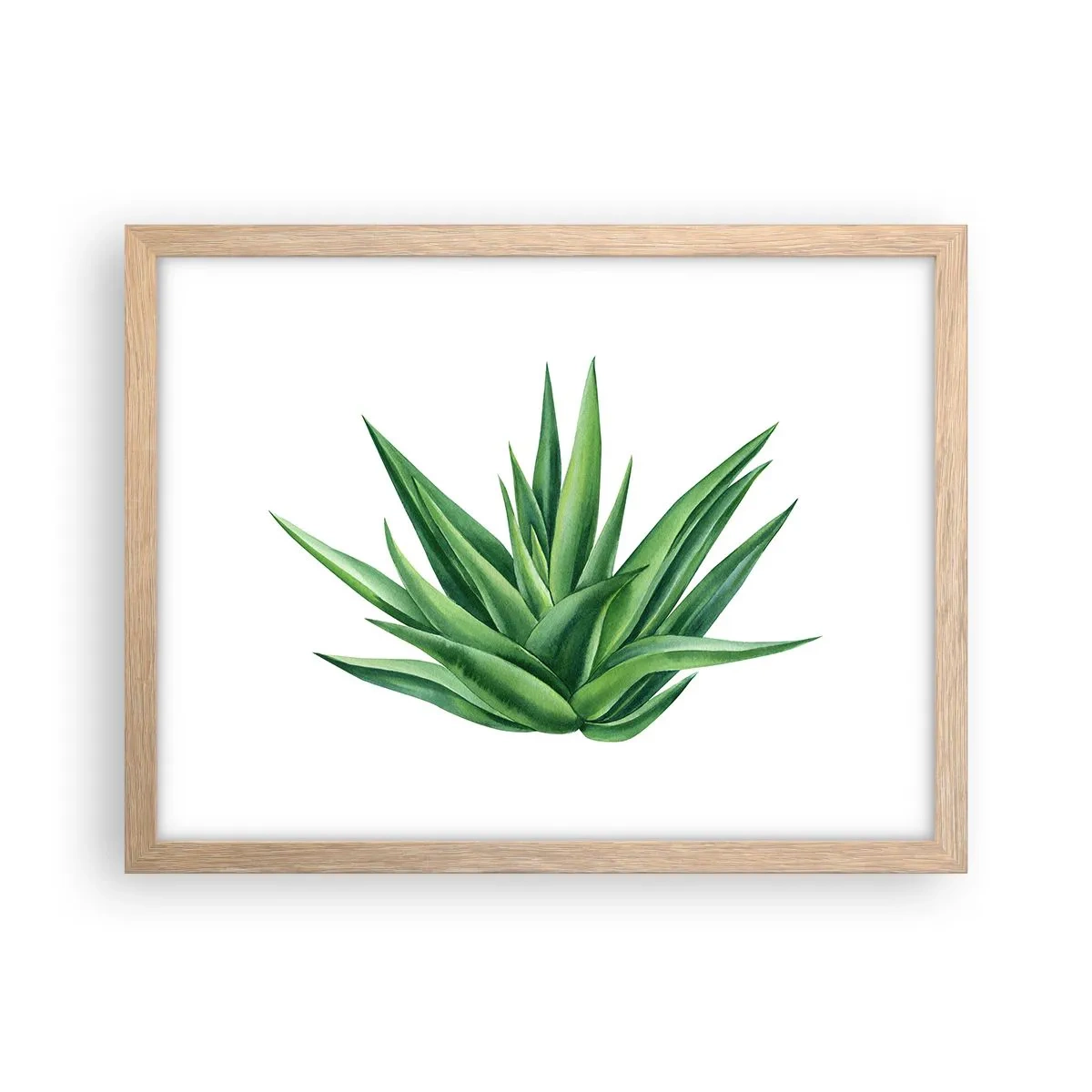 Póster en marco roble claro - Verde - fuerza - vida - 40x30 cm