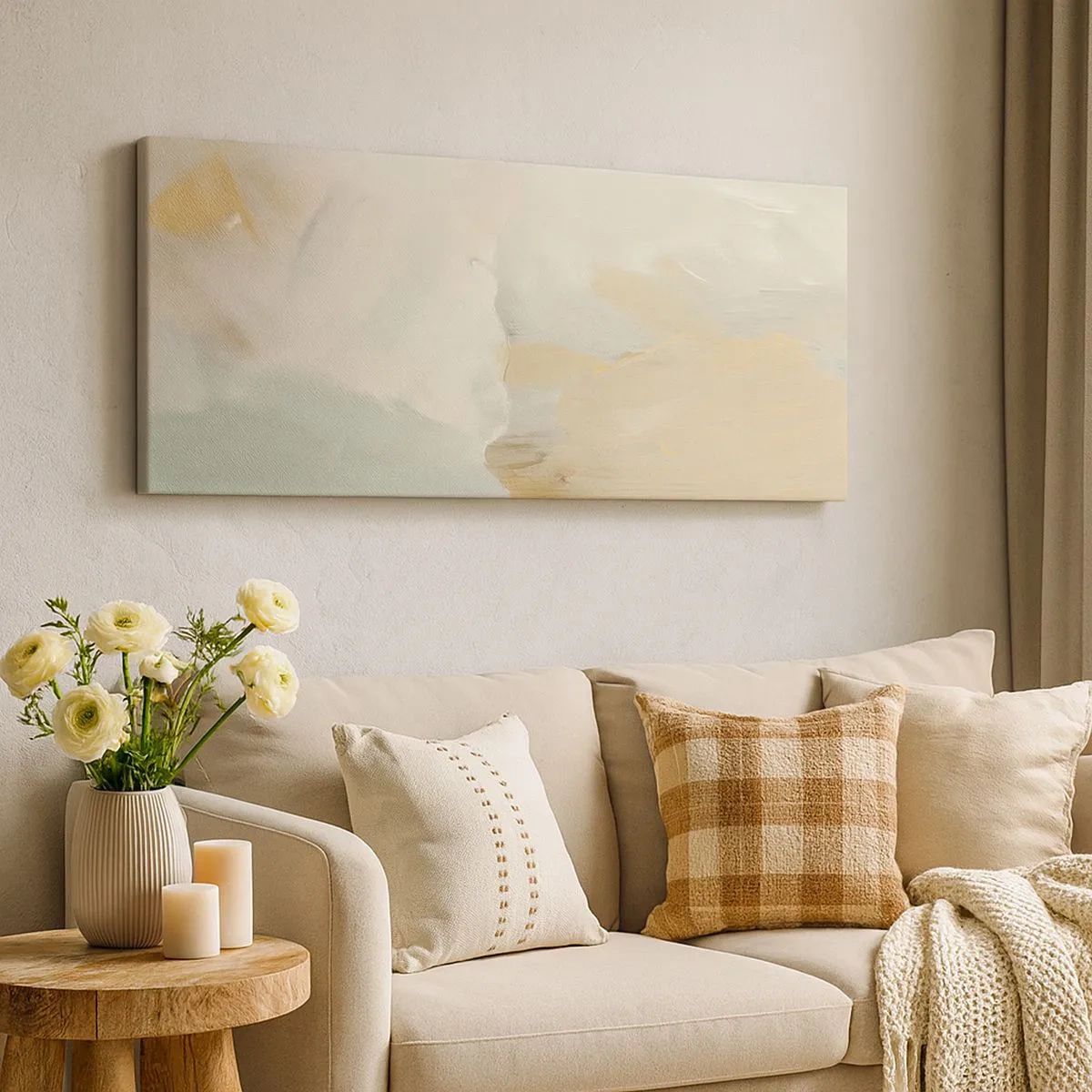 Cuadro sobre lienzo - Impresión de Imagen - Abstracción - una tierra de dulzura - 100x40 cm