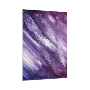 Cuadro sobre vidrio - Impresiones sobre Vidrio - Cuadro abstracto en tonos morados y blancos - 50x70cm - Cuando sopla el viento del sol - Decoración de pared moderna para salón y dormitorio ARTTOR