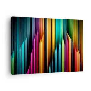 Cuadro sobre lienzo - Impresión de Imagen - Las líneas verticales coloridas crean una abstracción dinámica. - 70x50cm - Órgano luminoso - Decoración de pared moderna para salón y dormitorio ARTTOR