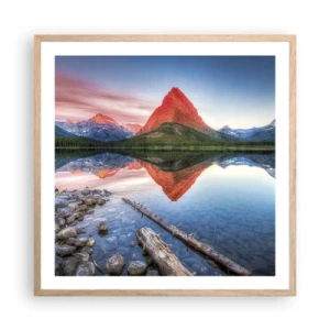 Póster en marco roble claro - Cálido y frío - 60x60 cm