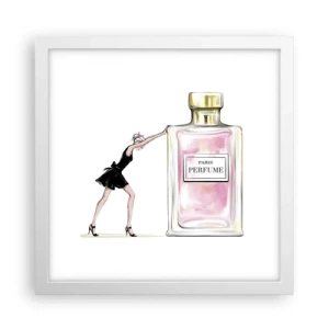 Póster en marco blanco - La esencia de la feminidad - 30x30 cm