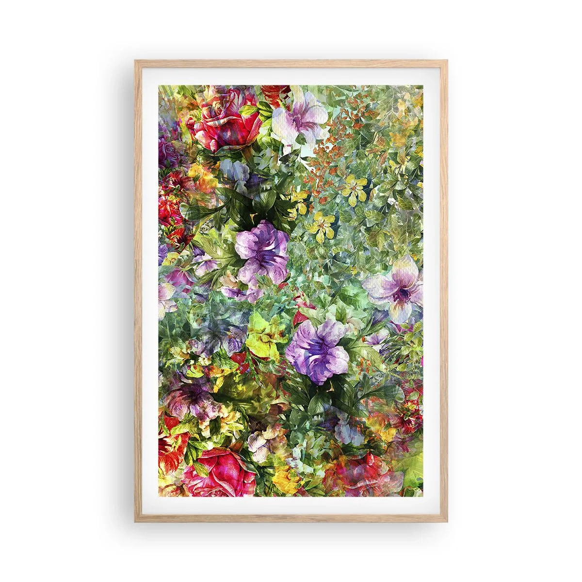 Póster en marco roble claro - En flores a la perdición - 61x91 cm