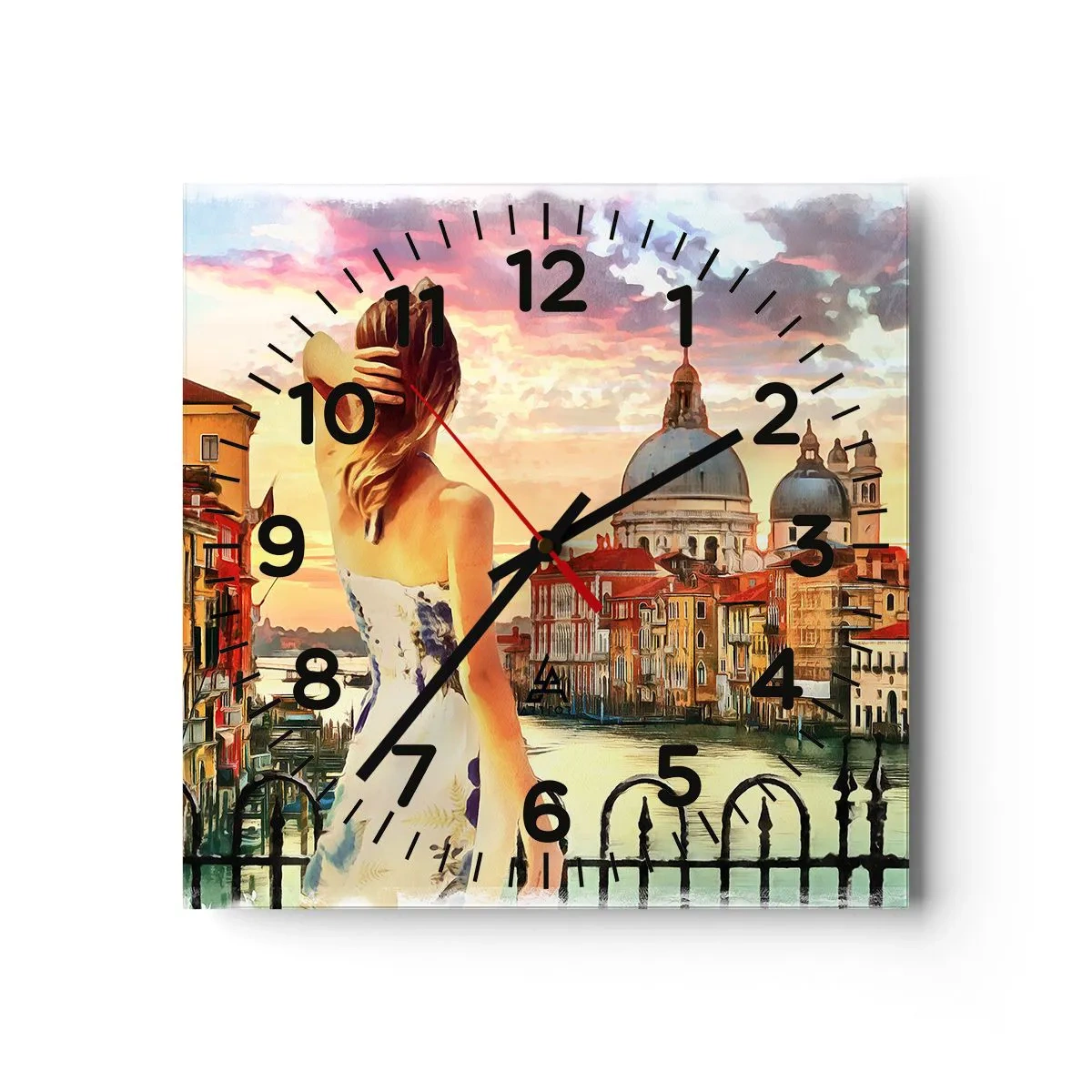 Reloj de pared - Reloj de vidrio - Escapada de fin de semana - 40x40 cm