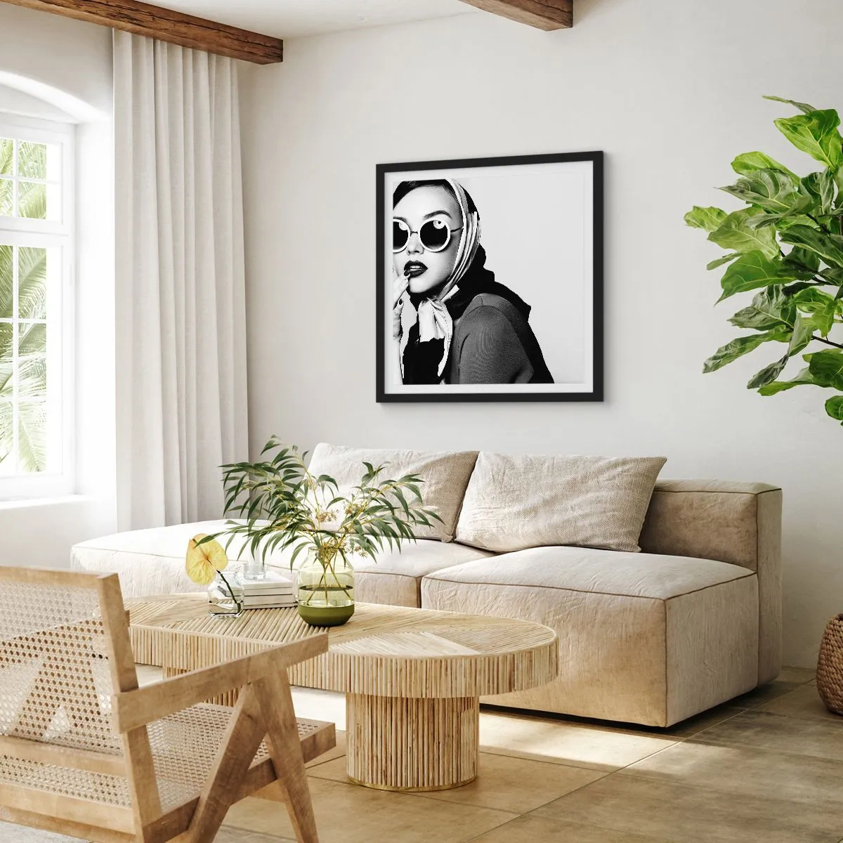 Póster en marco negro - Saludos desde los años 60 - 40x40 cm