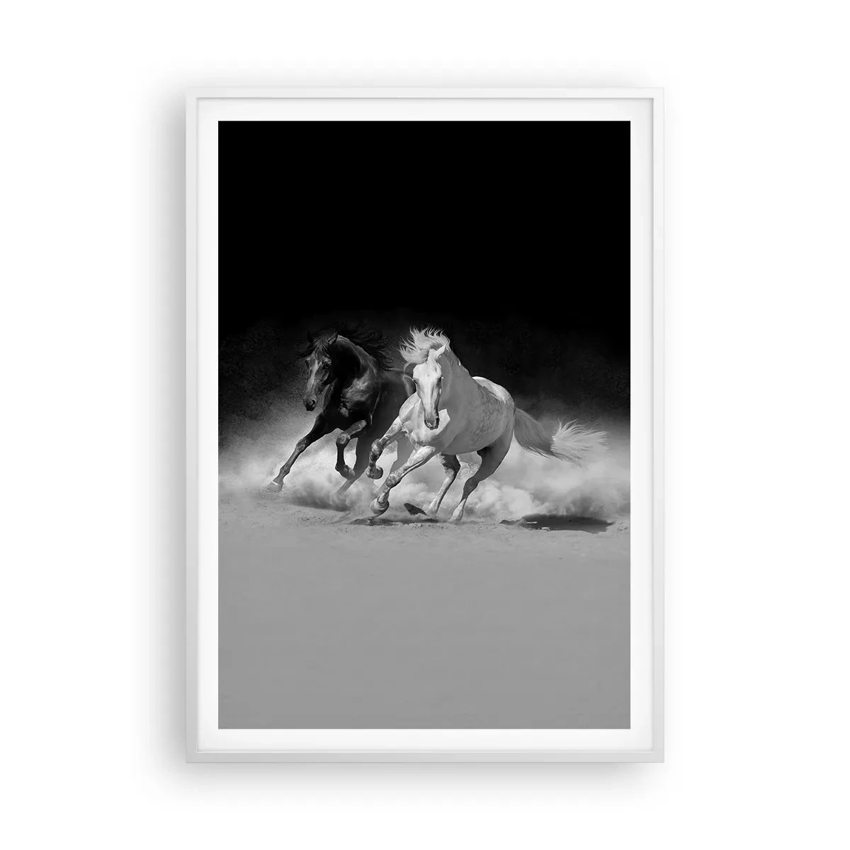 Póster en marco blanco - El galope de la libertad - 70x100 cm