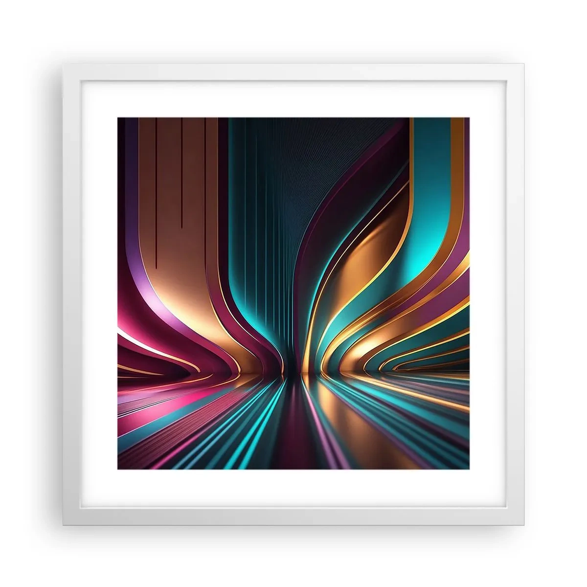 Póster en marco blanco - Arquitectura de la luz - 40x40 cm