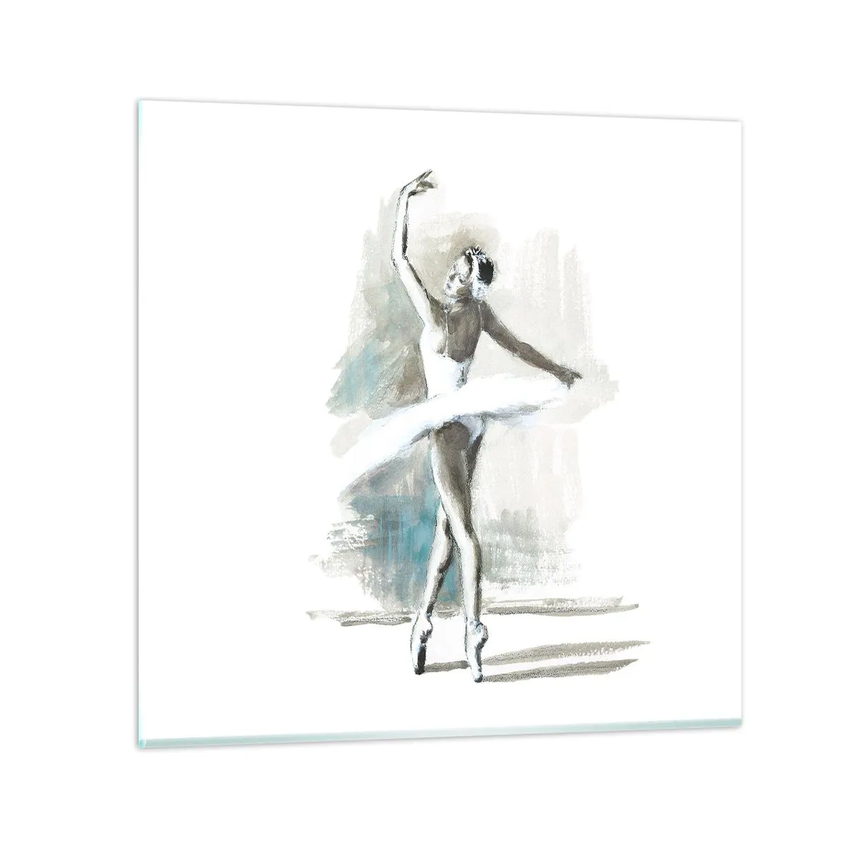 Cuadro sobre vidrio - Impresiones sobre Vidrio - Encantada por un cisne - 30x30 cm