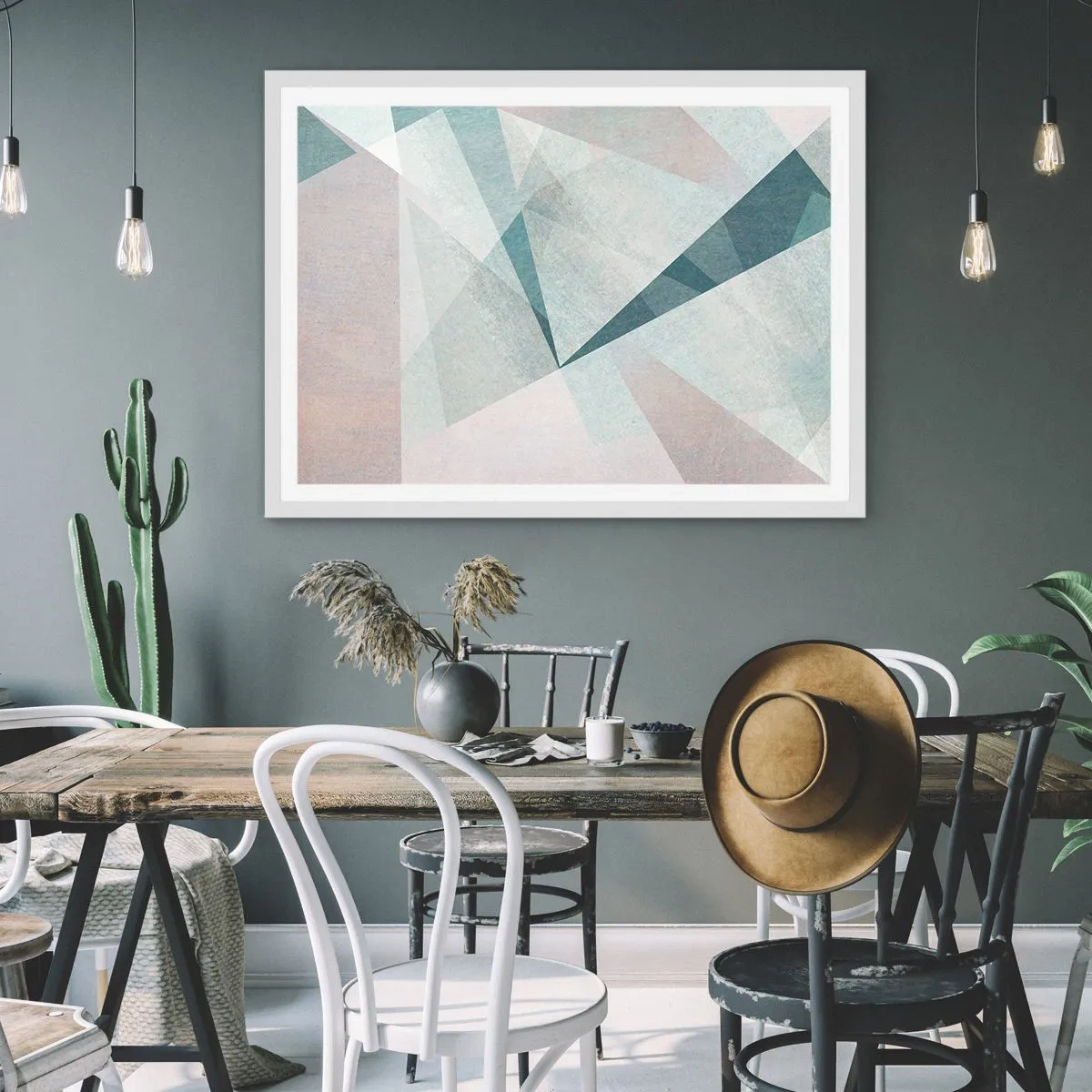 Póster en marco blanco - Tranquilo pero dinámico - 91x61 cm