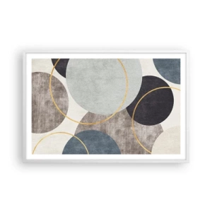 Póster en marco blanco - Círculo tras círculo - 91x61 cm