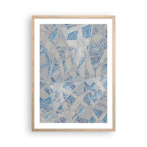 Póster en marco roble claro - En un laberinto gris azulado - 50x70 cm