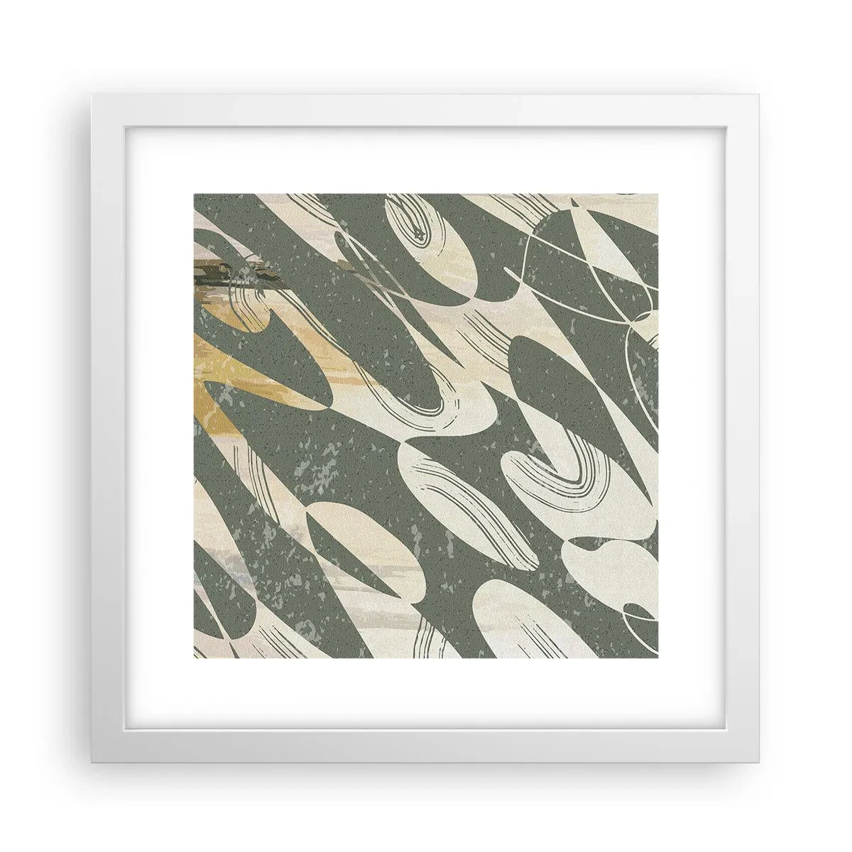 Póster en marco blanco - Abstracción rítmica - 30x30 cm