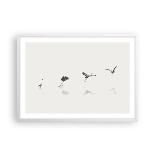 Póster en marco blanco - Cuatro sencillos pasos para despegar - 70x50 cm