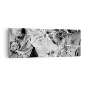 Cuadro sobre lienzo - Impresión de Imagen - Arreglos florales en blanco y negro en un sutil estilo artístico. - 140x50cm - Un no ramo de flores - Decoración de pared moderna para salón y dormitorio ARTTOR