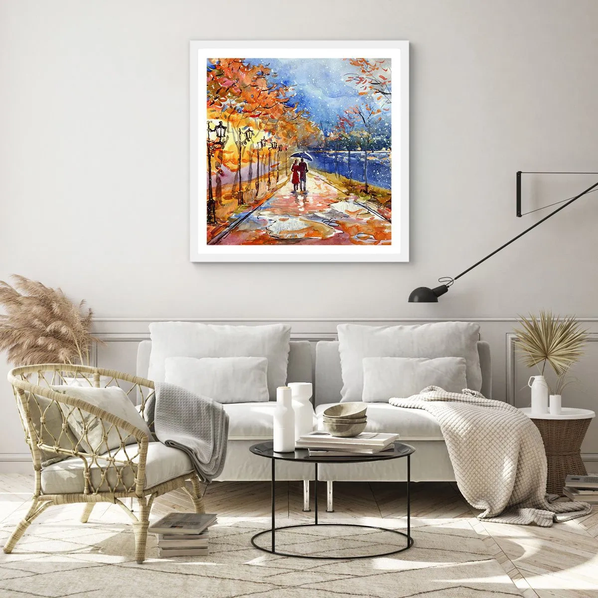 Póster en marco blanco - Juntos hasta el límite del tiempo - 60x60 cm