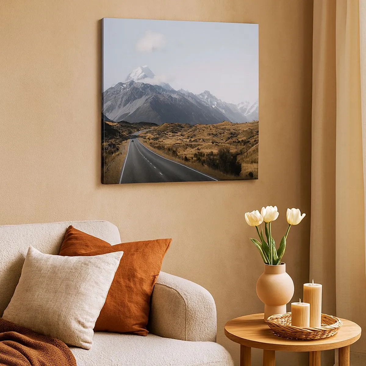 Cuadro sobre lienzo - Impresión de Imagen - El camino al corazón de las montañas - 30x30 cm