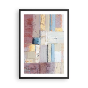 Póster en marco negro - Composición geométrica abstracta en colores pastel - 50x70cm - La tranquilidad de la geometría - Decoración de pared moderna para salón y dormitorio ARTTOR