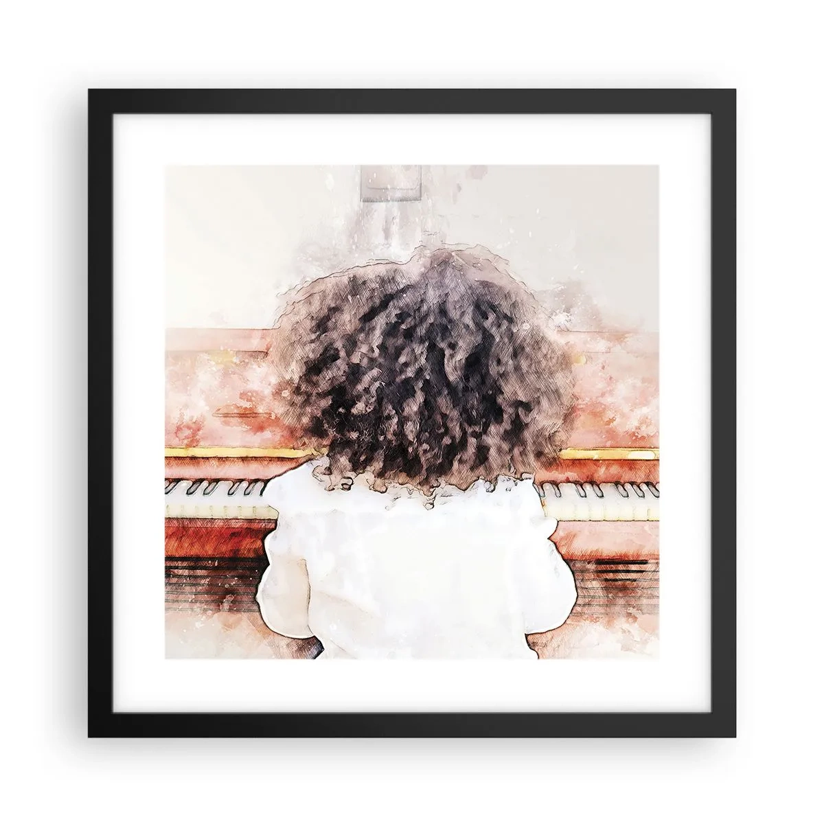 Póster en marco negro - Descubriendo un mundo nuevo - 40x40 cm