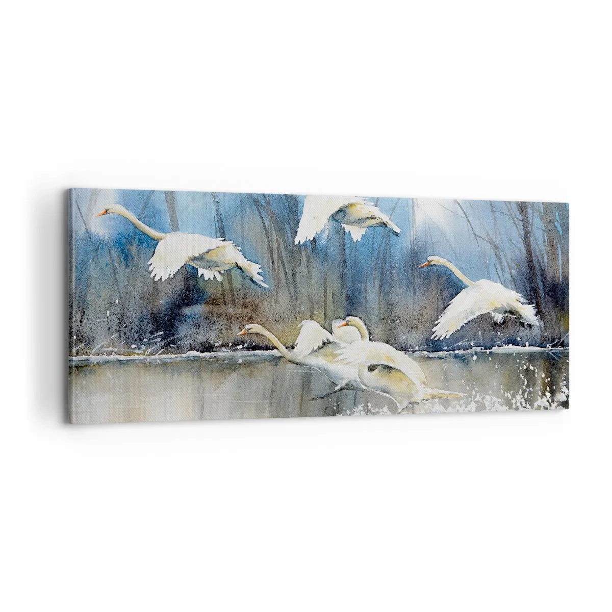 Cuadro sobre lienzo - Impresión de Imagen - Como en un cuento de cisnes salvajes - 100x40 cm