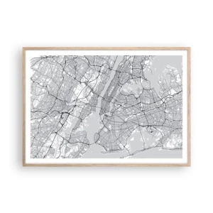 Póster en marco roble claro - Anatomía de una metrópolis - 100x70 cm