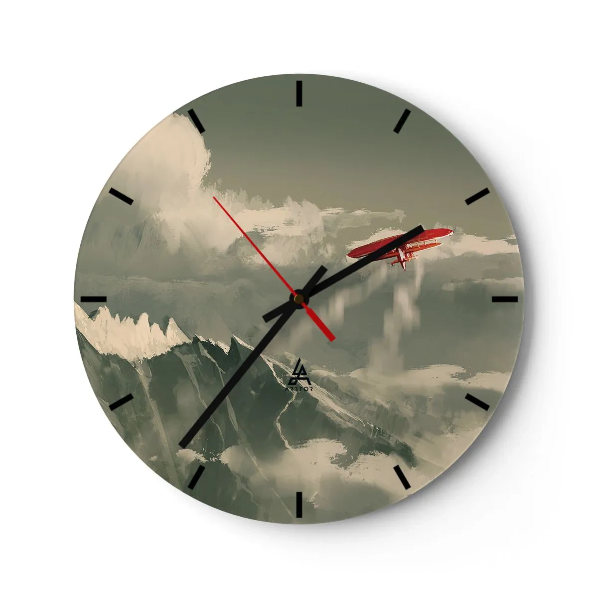 Reloj de pared - Reloj de vidrio - Pionero sin miedo - 40x40 cm