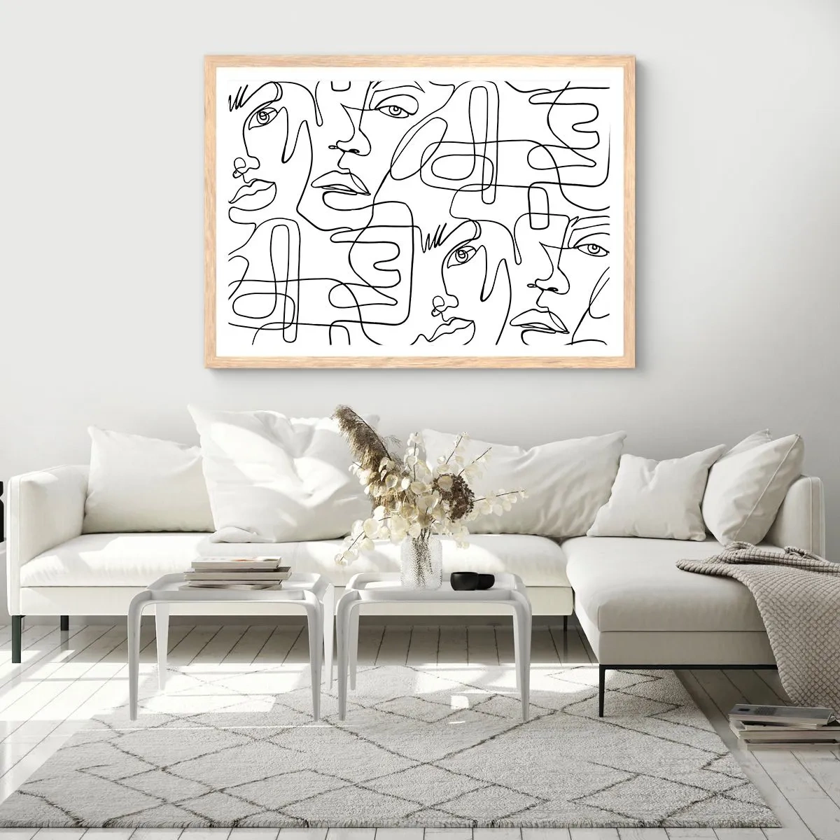 Póster en marco roble claro - Entre emociones enredadas - 100x70 cm