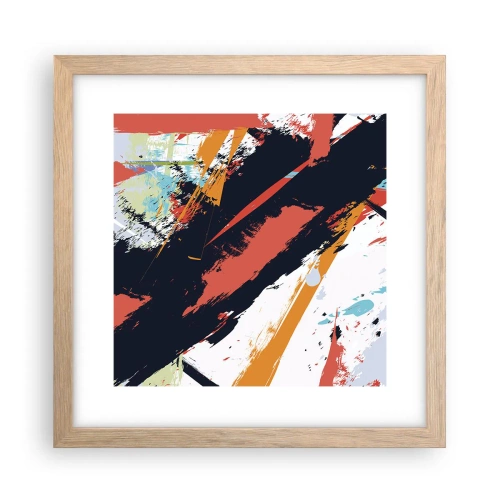 Póster en marco roble claro - Composición dinámica - 30x30 cm