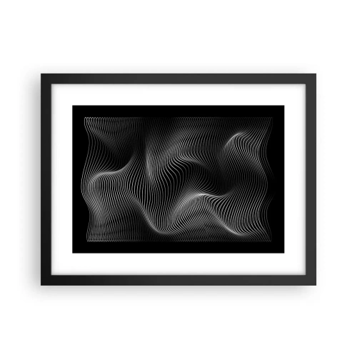 Póster en marco negro - La danza de la luz en el espacio - 40x30 cm
