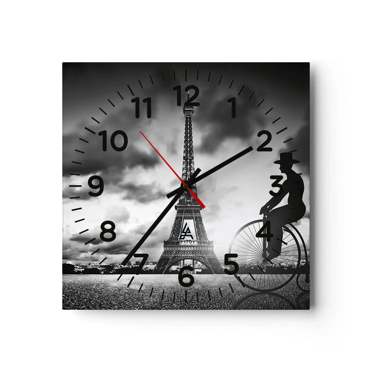 Reloj de pared - Reloj de vidrio - Añoranza de la Belle Epoque - 40x40 cm