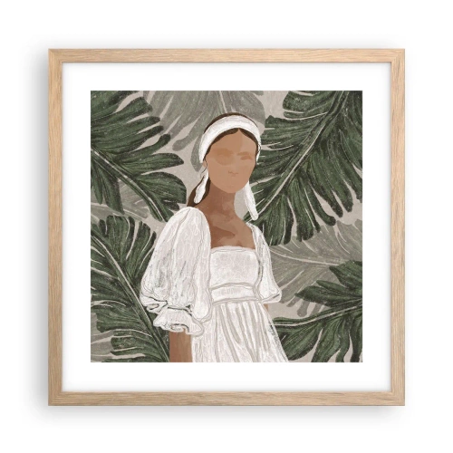 Póster en marco roble claro - Retrato exótico - 40x40 cm