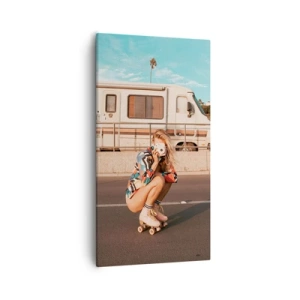 Cuadro sobre lienzo - Impresión de Imagen - ¡Sonrían, por favor! - 55x100 cm