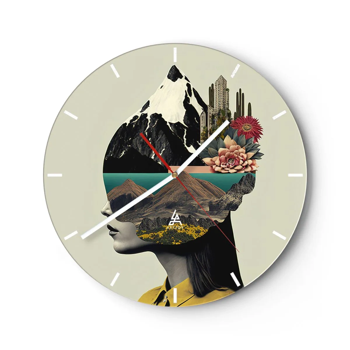 Reloj de pared - Reloj de vidrio - La mujer, siempre un misterio - 40x40 cm