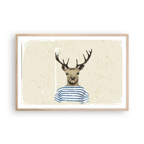 Póster en marco roble claro - Porque me gustan las camisas de rayas - 91x61 cm