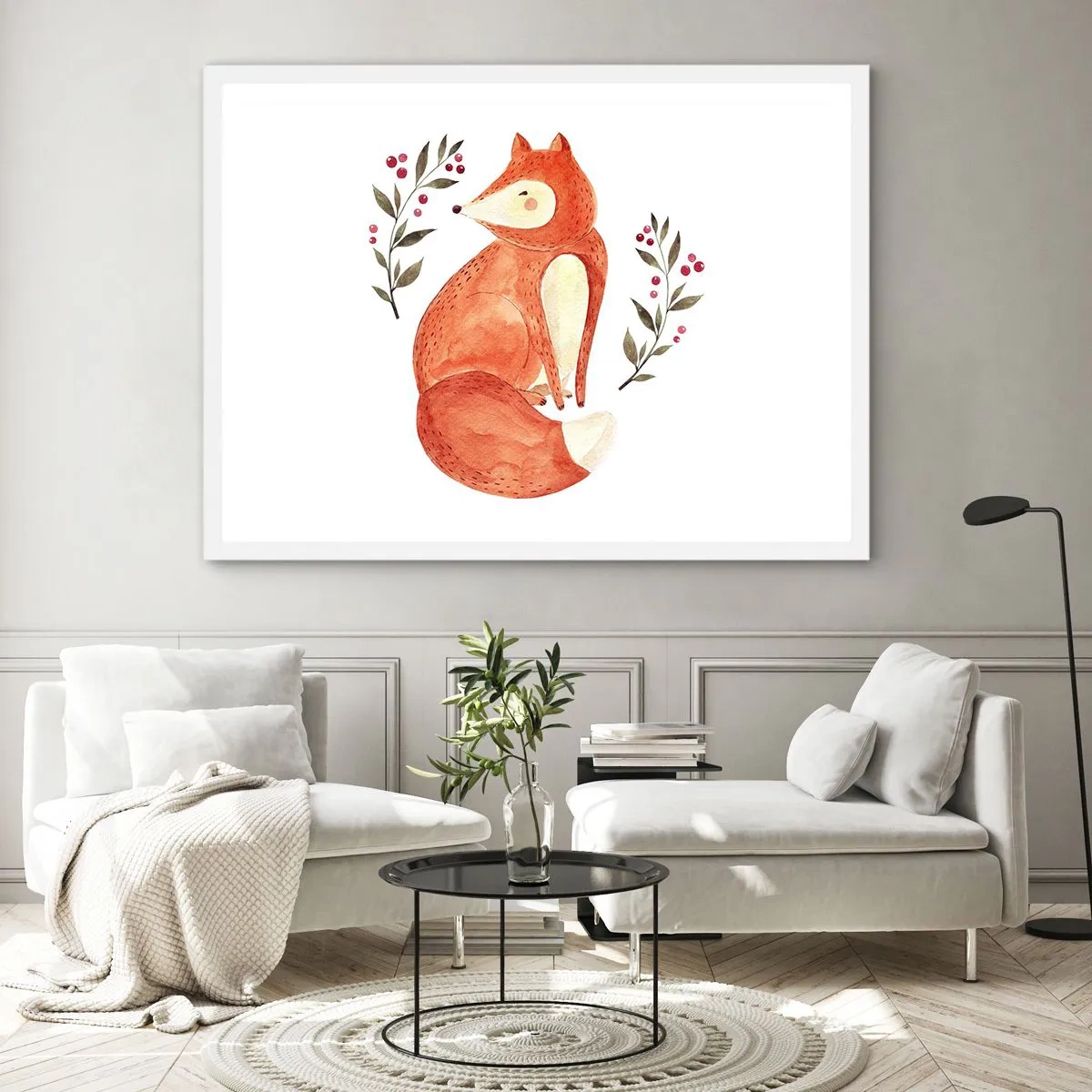 Póster en marco blanco - Pequeño pelirrojo - 100x70 cm