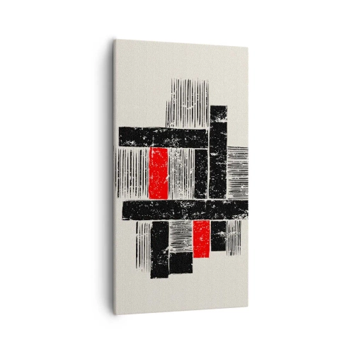 Cuadro sobre lienzo - Impresión de Imagen - Rojo y negro - 55x100 cm