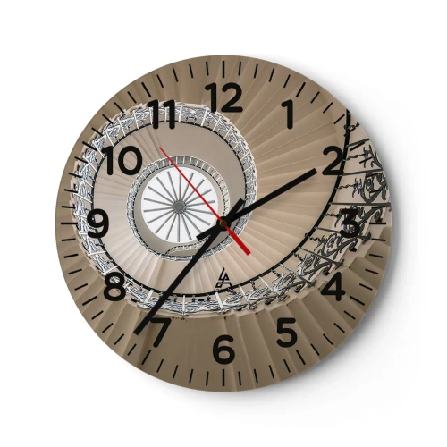 Reloj de pared - Reloj de vidrio - En el interior de una concha - 30x30 cm