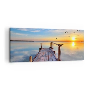 Cuadro sobre lienzo - Impresión de Imagen - Caminando hacia el sol - 100x40 cm