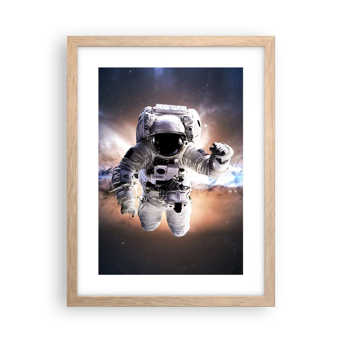 Póster en marco roble claro - Saludos desde el espacio exterior - 30x40 cm