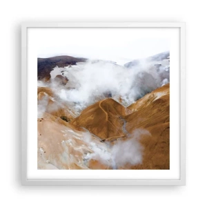 Póster en marco blanco - La dura belleza de Islandia - 50x50 cm
