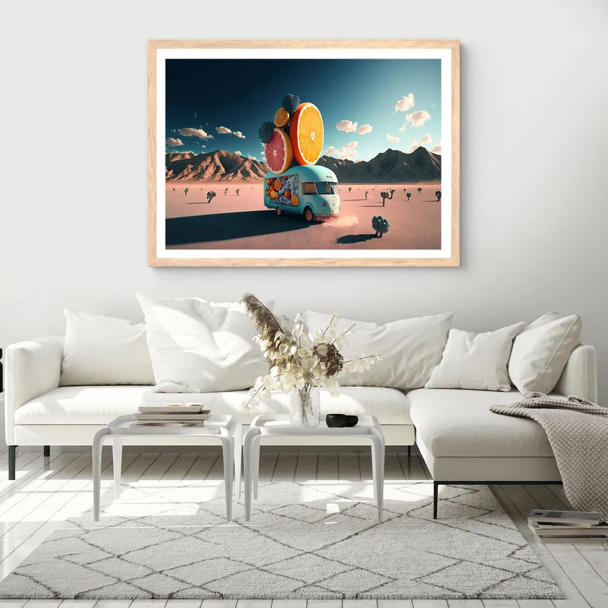 Póster en marco roble claro - Un sabor a vacaciones - 100x70 cm