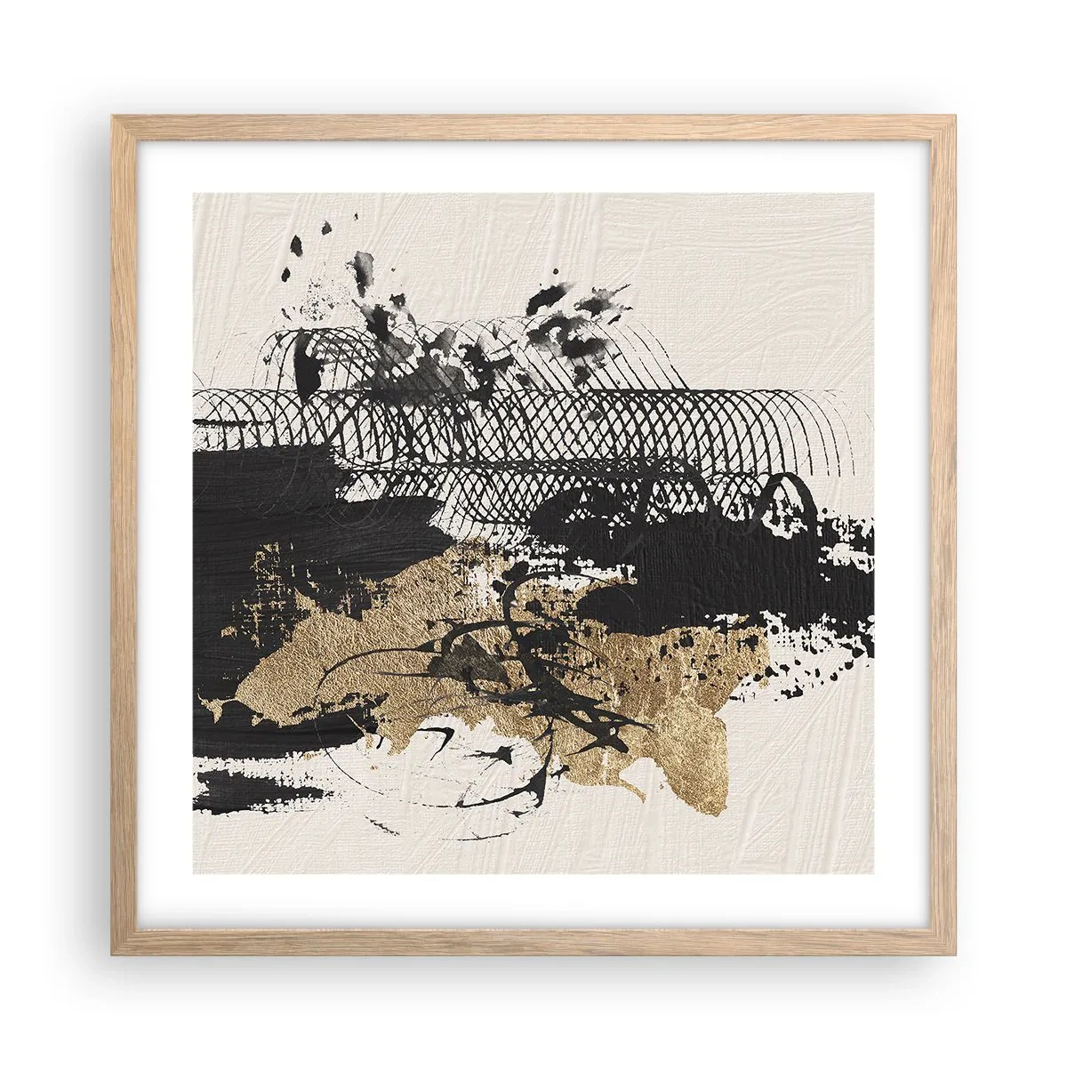 Póster en marco roble claro - Composición con pasión - 50x50 cm