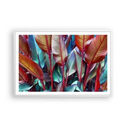 Póster en marco blanco - Un matorral de colores - 91x61 cm